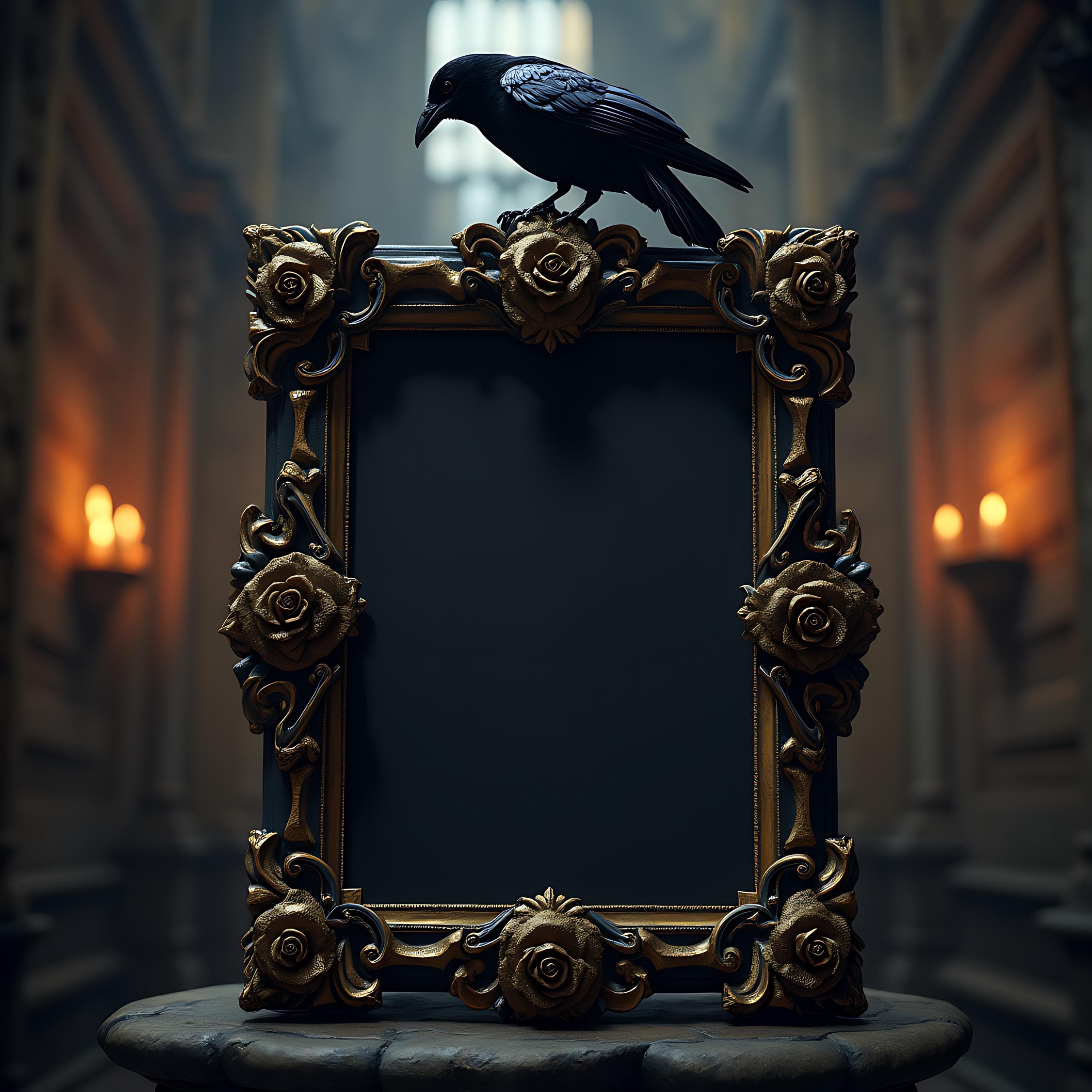 Baroque-inspired Gothic Frame Mockup | Antique Wall Mockup | Gothic Wall Mockup | Vintage Art Mockup | Frame Mockup | Dark Mockup | Baroque