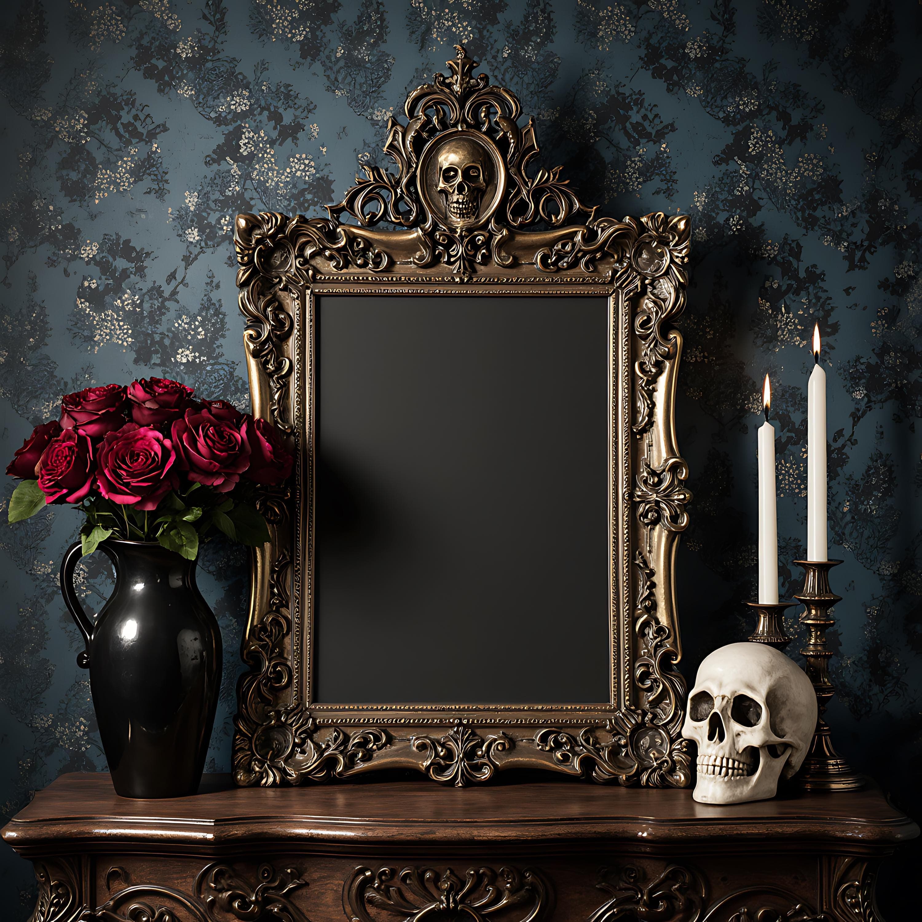 Gothic Baroque Frame Mockup | Dark Frame | Baroque Style | PSD Frame | Mockup Frame | Display Frame Mockup | Mockup | Poster Shop Mockup |