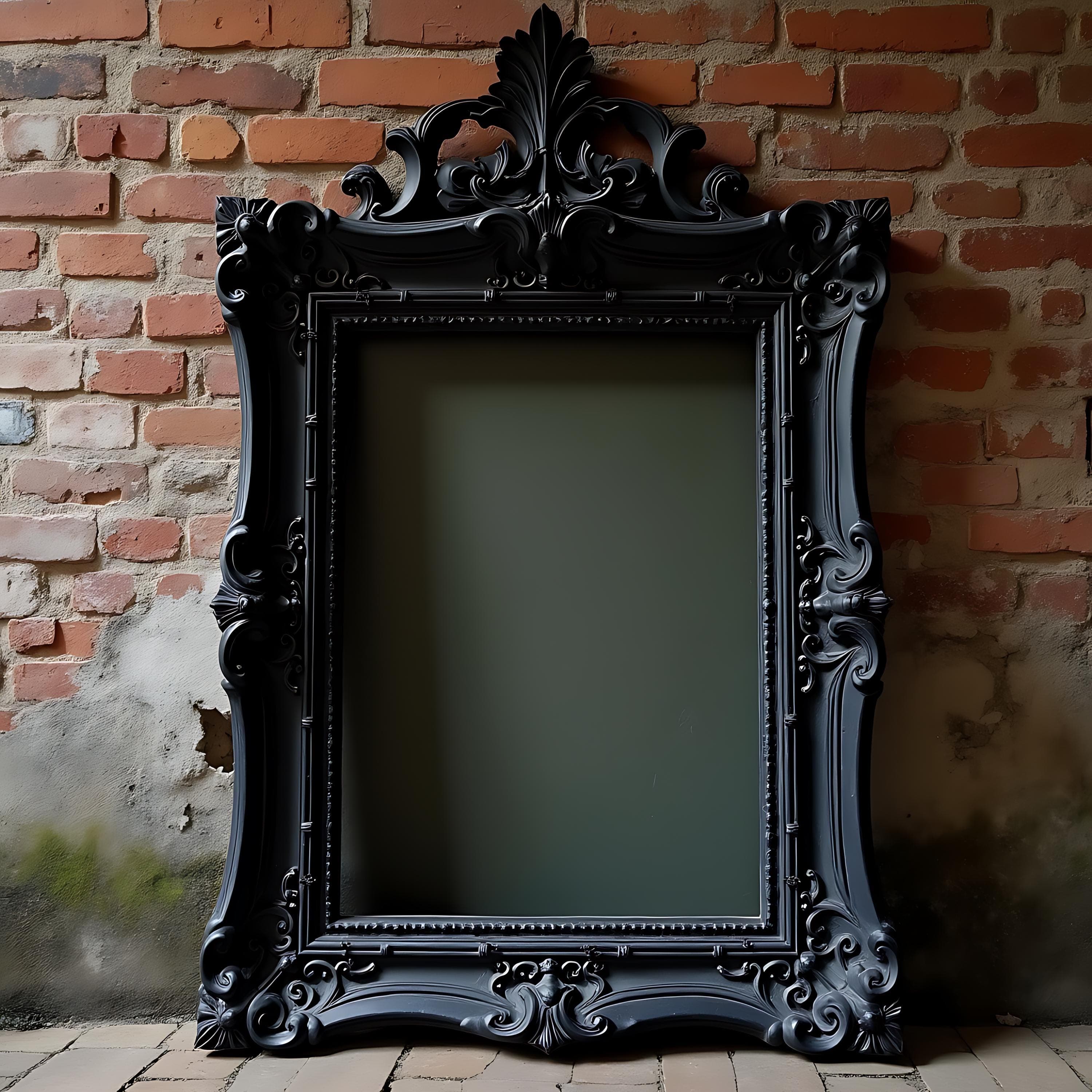 Black Victorian Gothic Frame Mockup | Dark Frame Mockup | Wall Art Frame Mockup | Frame Mockup Bundle | Picture Frame Mockup | PSD Mockup |