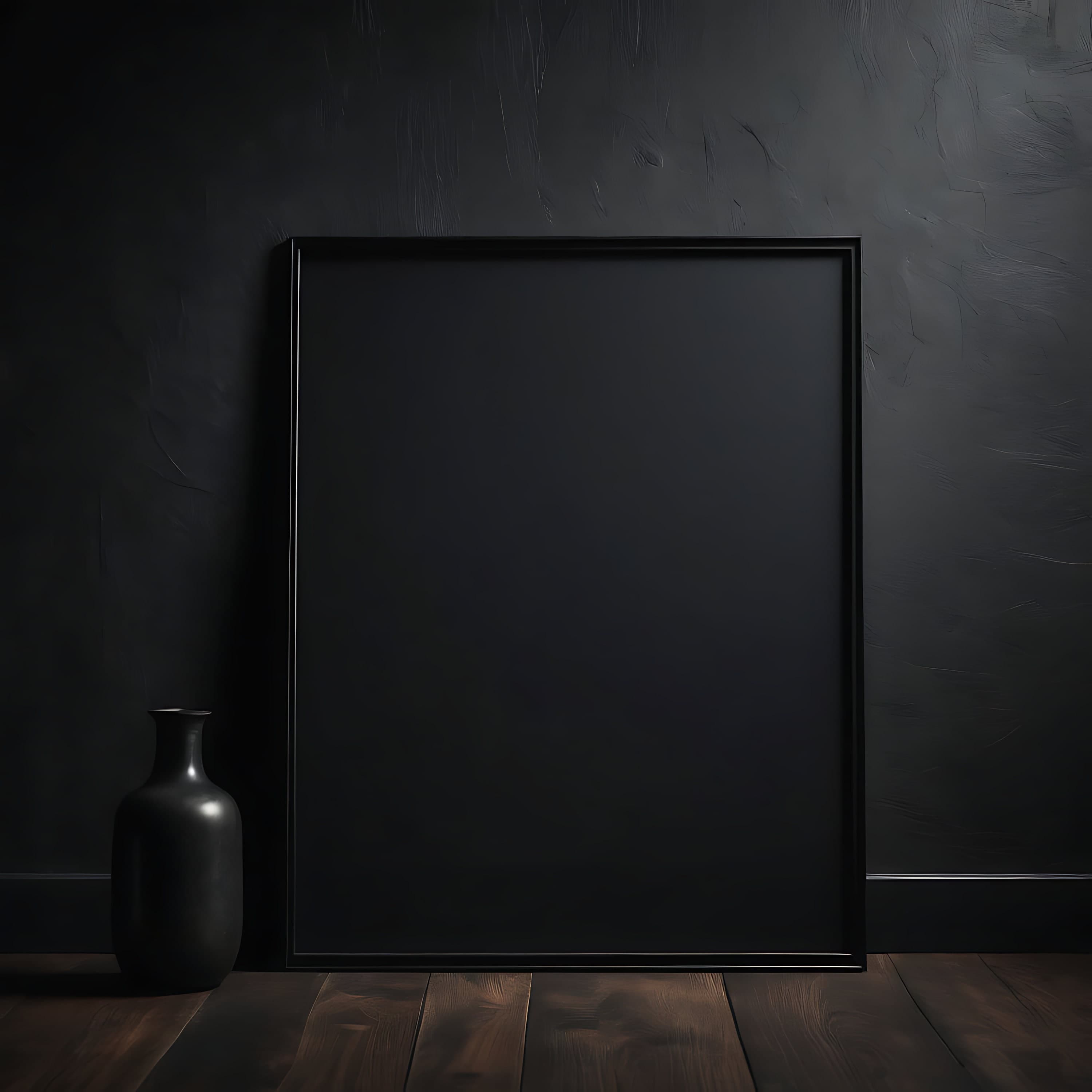 Black Vertical Frame Mockup | Digital Download | Wall Art Mockup | Black Frame Art | Print Mockup | Black Thin Frame | Frame Mockup PSD |