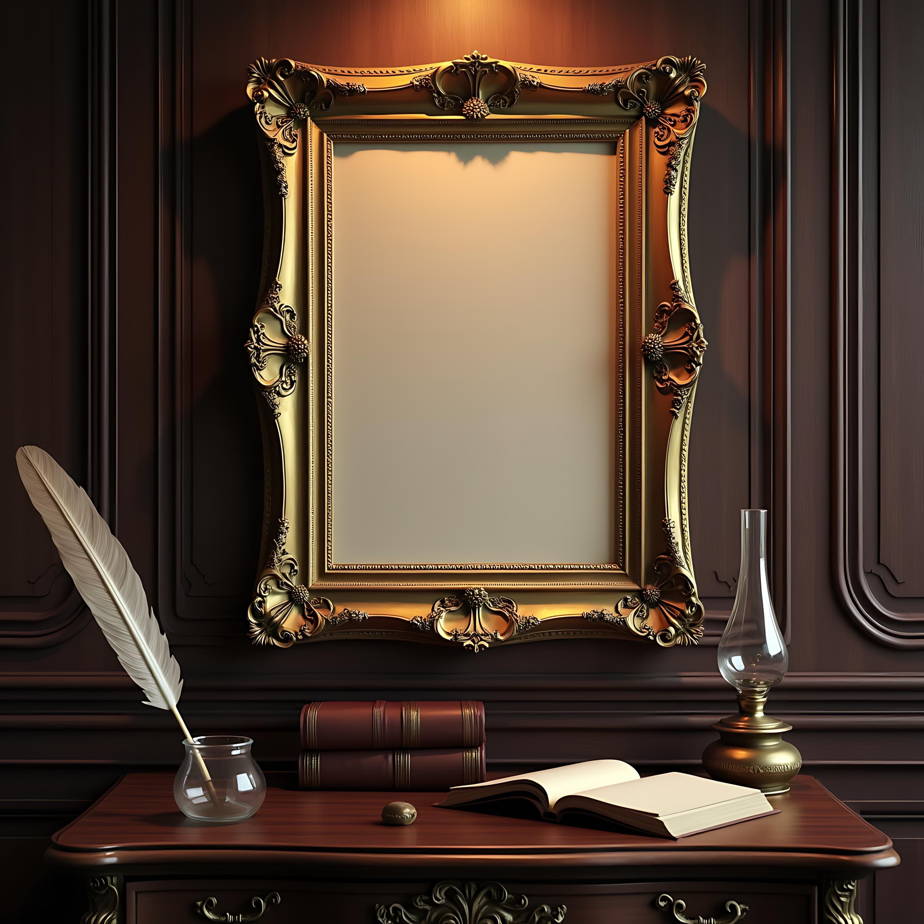 Vintage Poster Frame | Vertical Frame | Blank Frame Mockup | Single Frame Mockup | Template Mockup | PSD Frame  Mockup | Poster Frame Mockup