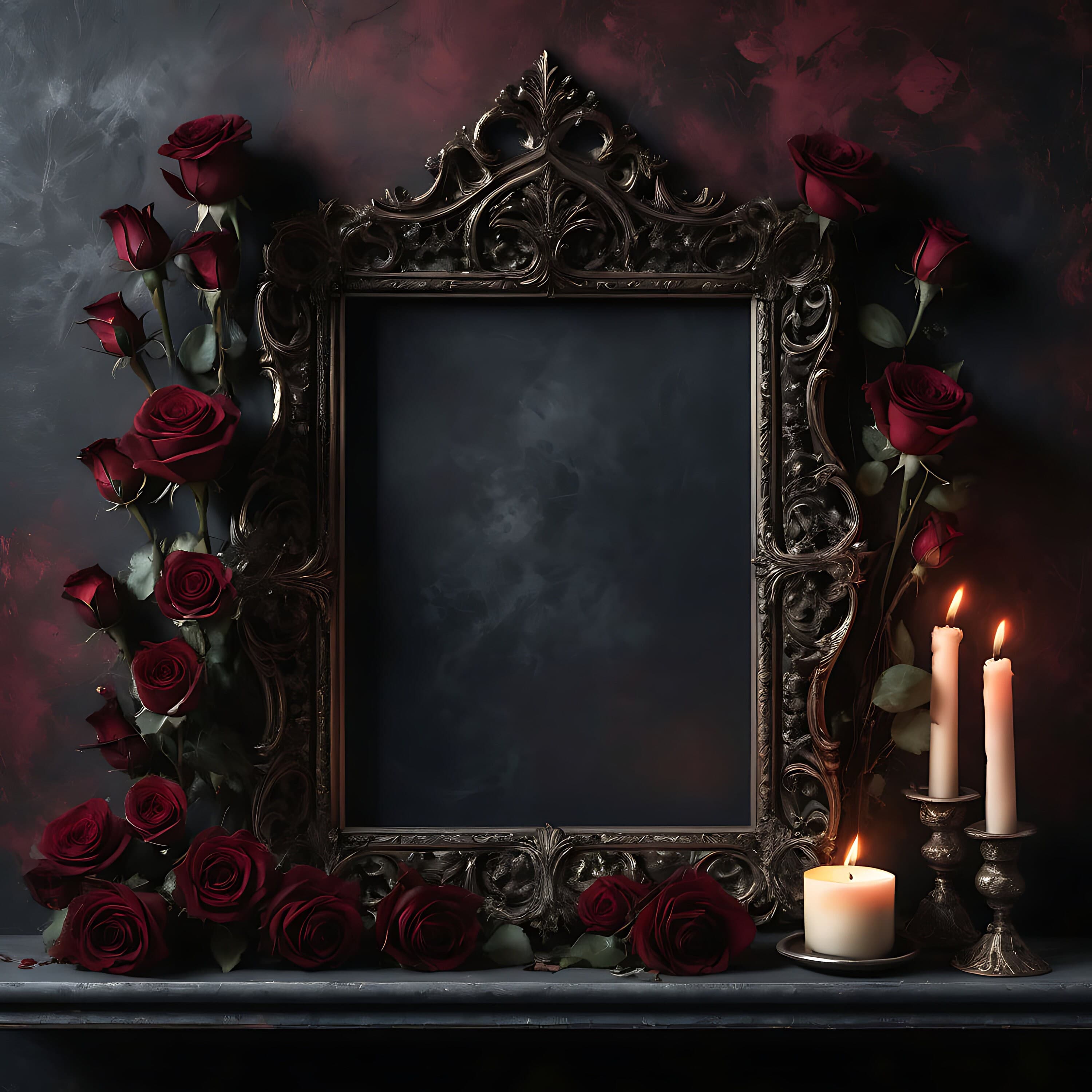 Baroque Frame | Gothic Frame | Vintage Frame | Wall Art Frame | Goth Frame | Instant Download | Wall Decor | Ornate Frame | Frames | Mockup