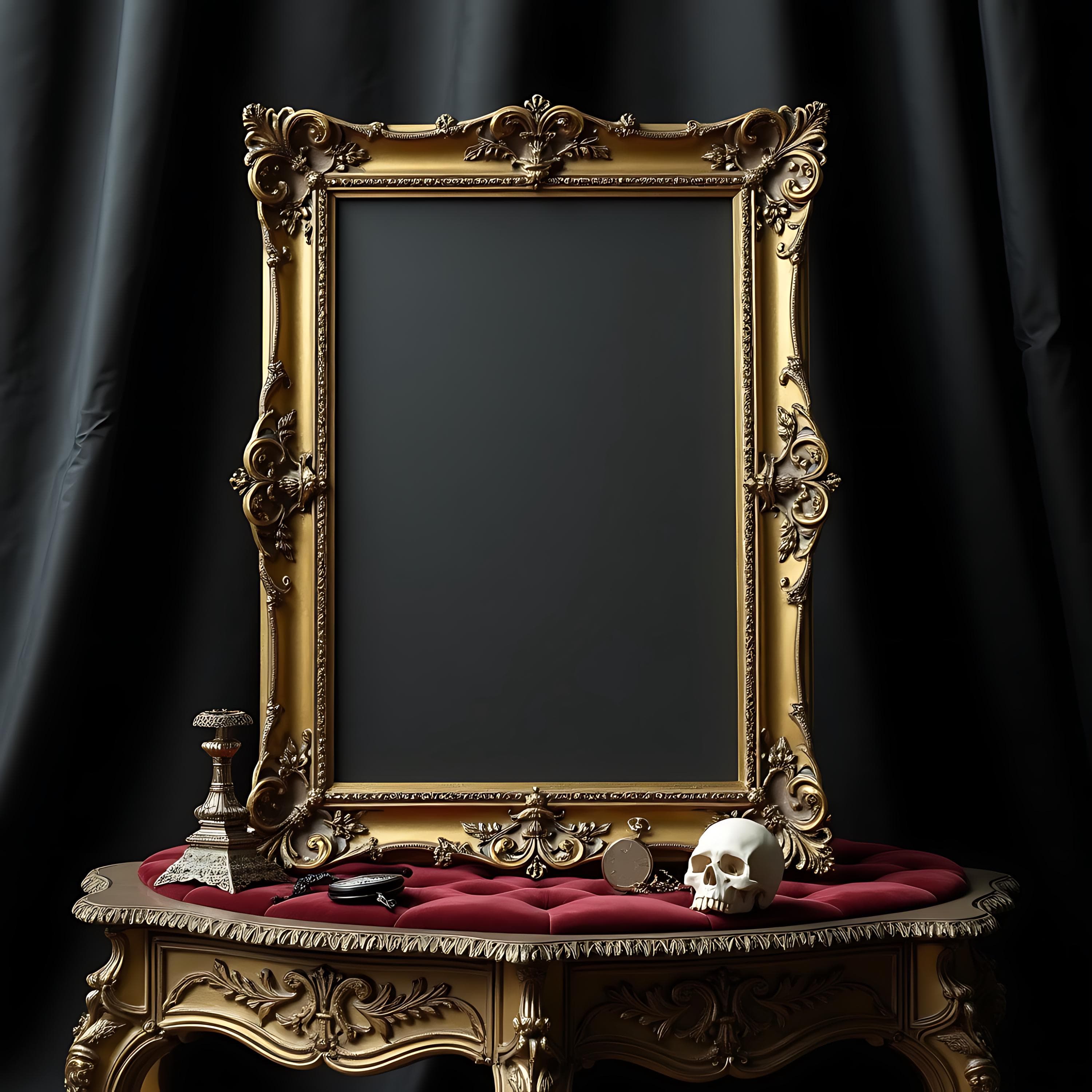 Gold Gothic Poster Frame Mockup | Gothic Frame | PSD Frame | Photoshop Frame Mockup Poster Mockup | Picture Frame Mockup | One Frame Mockup