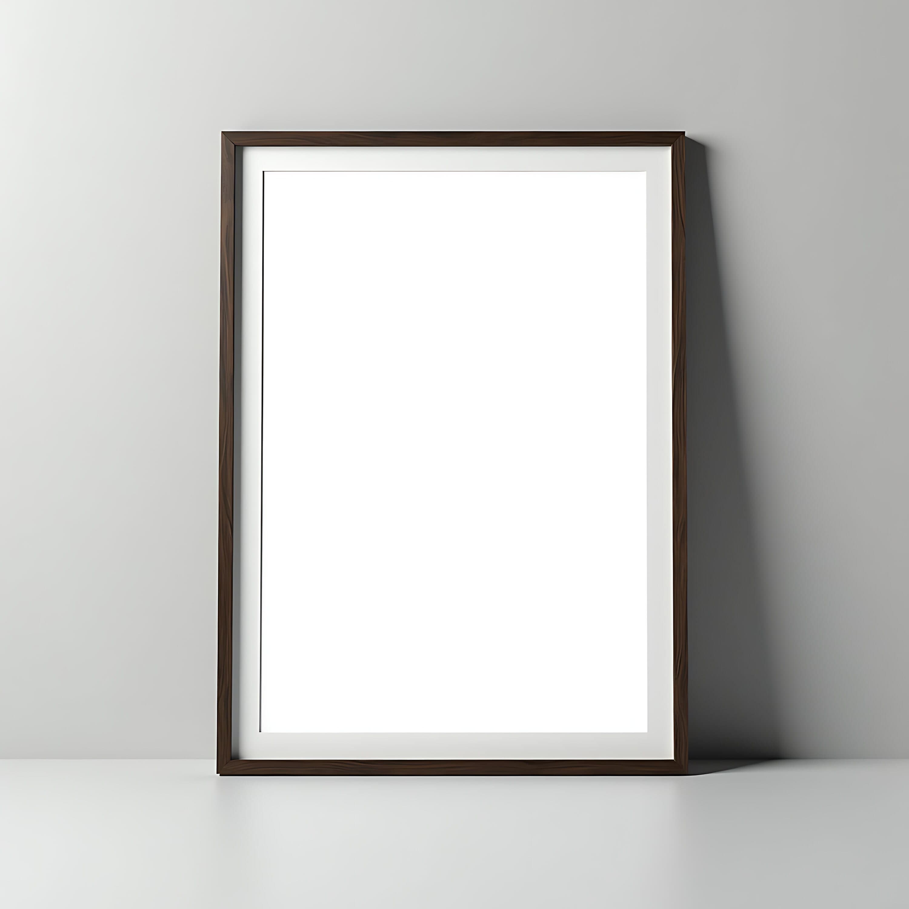 Blank White Interior Frame Mockup | Digital Frame | Vertical Frame | Wooden Frame | Frame Mockup | Digital Frame Mockup | Printable Mockup