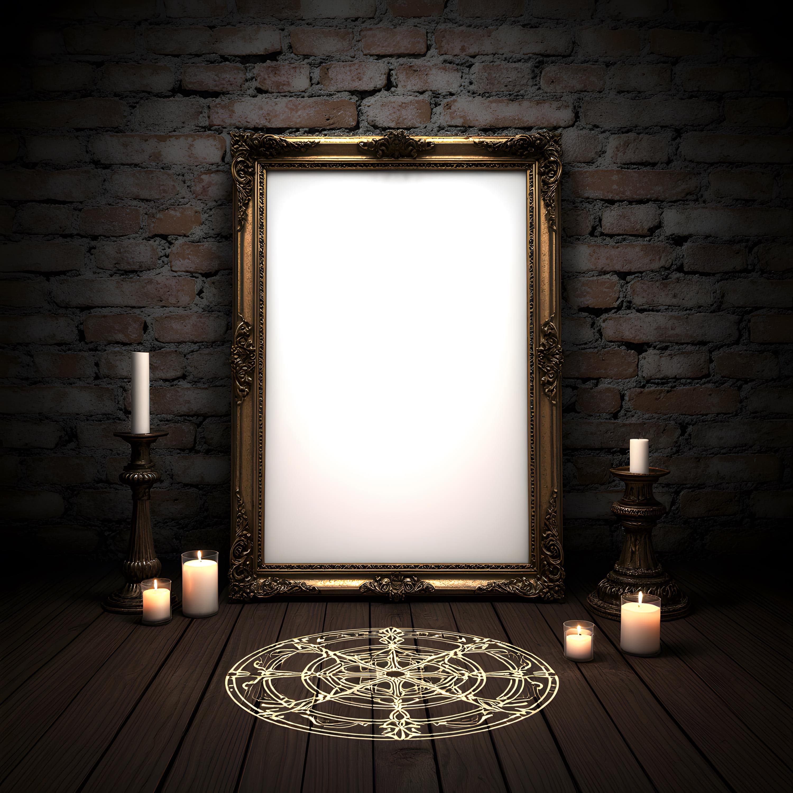 Dark Baroque Picture Frame Mockup | Gothic Ornate Frame | Vintage Black Frame Mockup | Victorian Wall Art Mockup | Picture Frame Mockup |