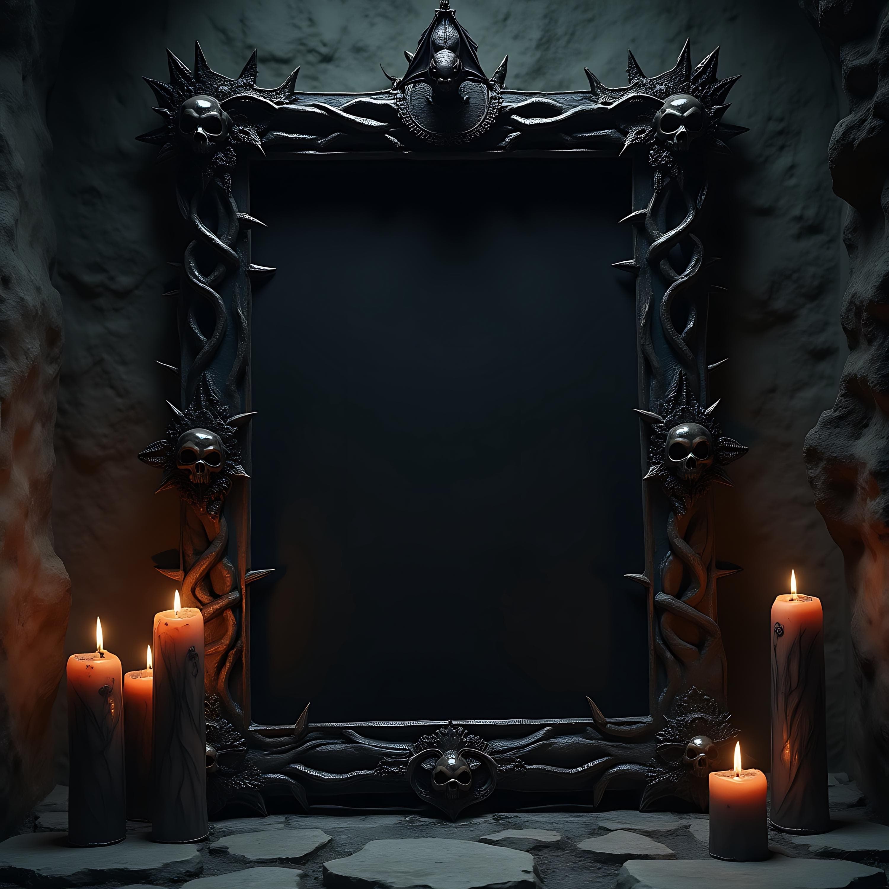Dark Black Gothic Frame Mockup | Artwork Mockup | Black Frame Mockup | Dark Frame Mockup | PSD Template | Art Print Mockup | Mockup Frame |