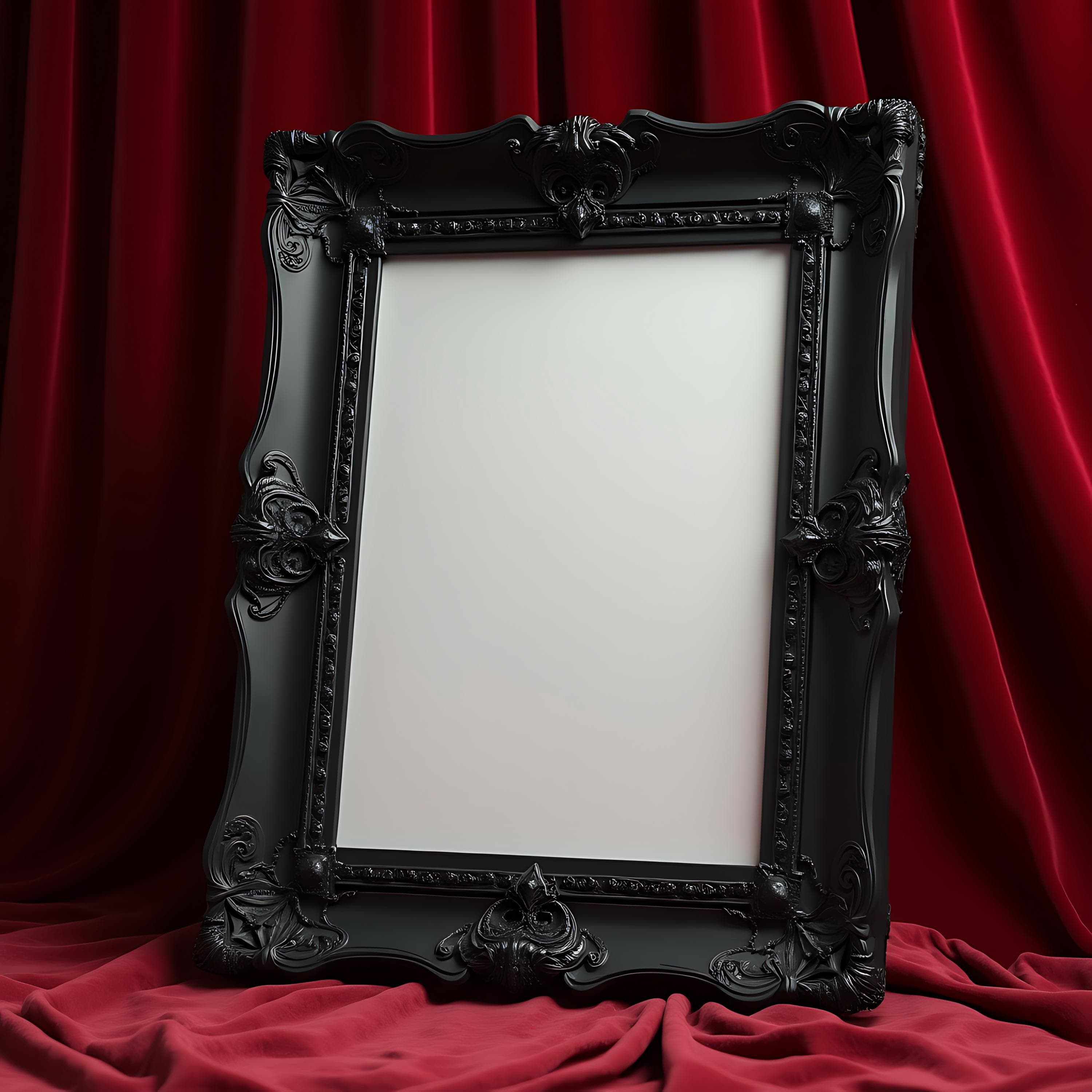 Black Gothic Frame Mockup | Dark Frame Mockup | Gothic Frame Mockup | Picture Frame | Artwork Frame Mockup | Digital Frame Mockup PSD Frame