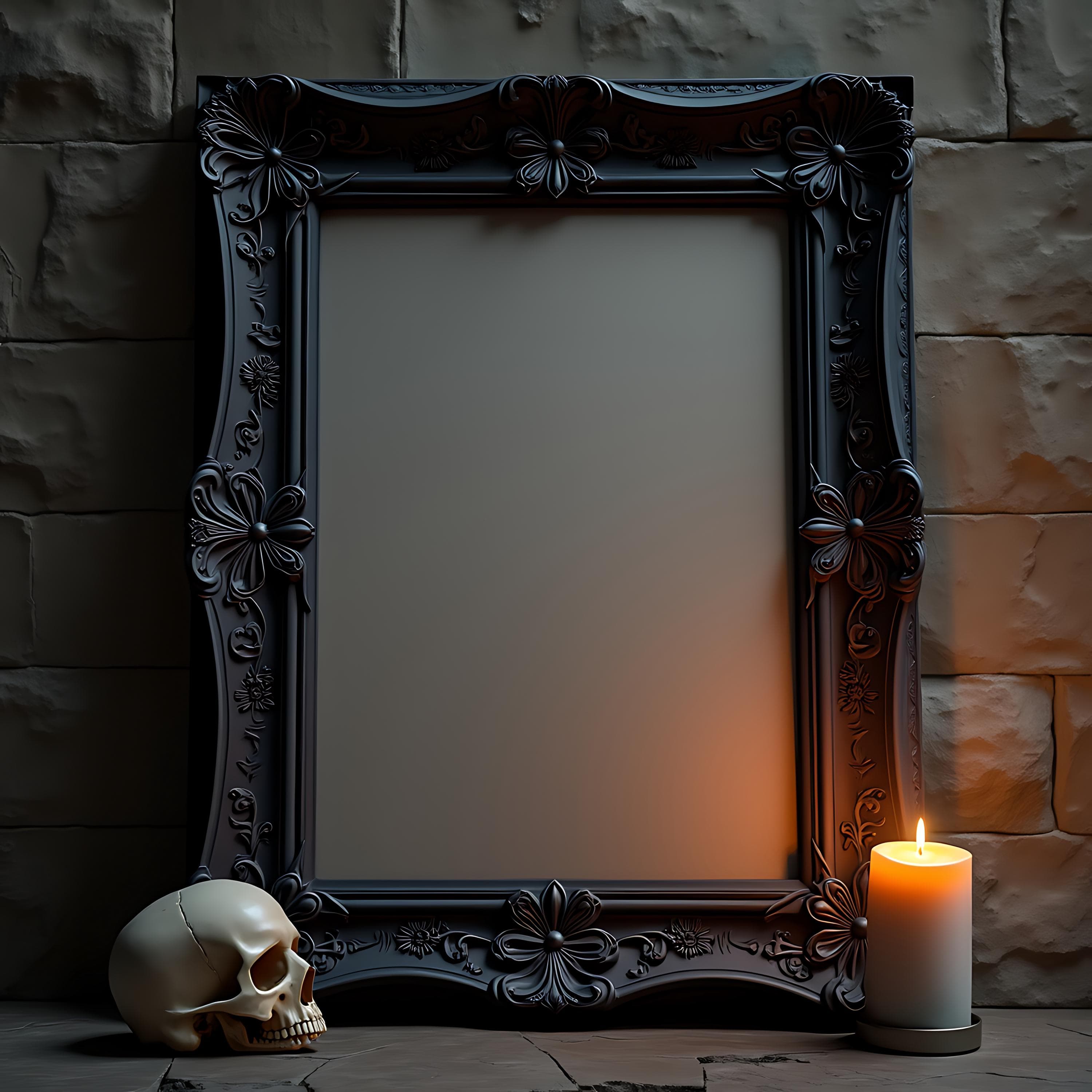 Tall, Black Gothic Frame Mockup | Dark Frame Mockup | Single Frame Mockup | Print Frame Mockup | Gothic Frame Mockup | Gothic Art | Frame