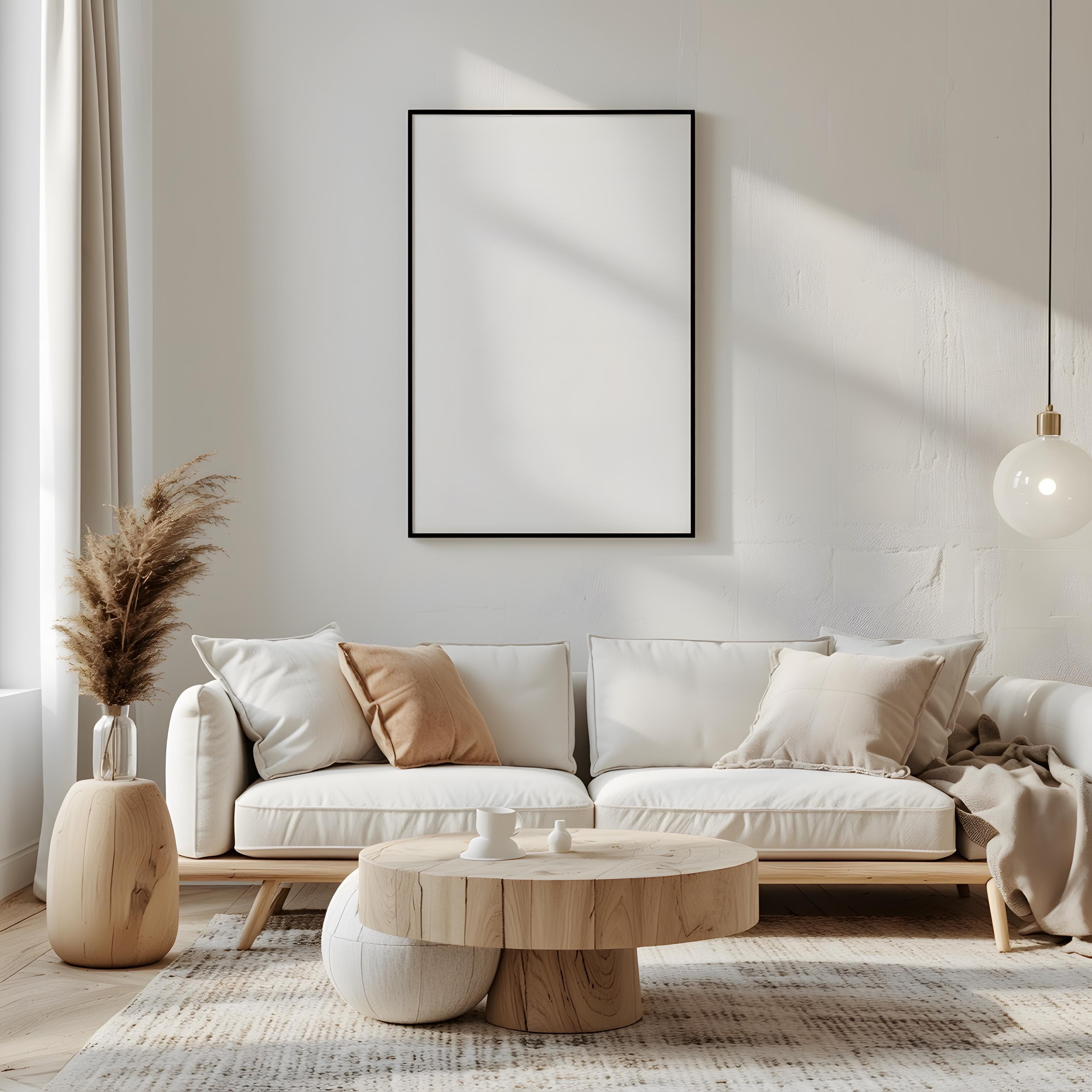 Cozy Boho Frame Mockup | Modern Bedroom Wall Art | Minimal Poster Mockup | 8x10 Frame PSD | Lifestyle Wall Art