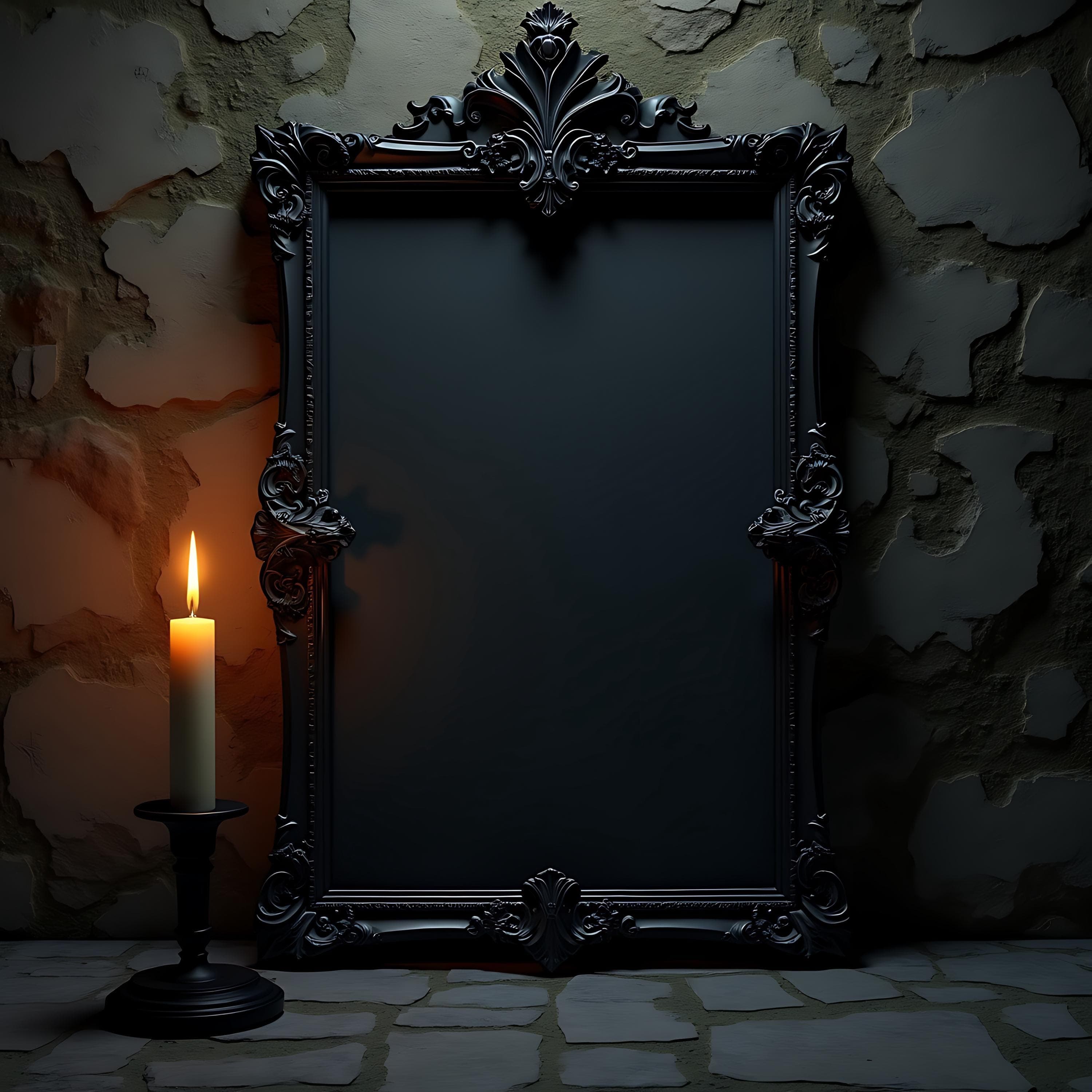 Dark Gothic Poster Mockup | Poster Mockup | Gothic Frame Mockup | PSD Frame Mockup | Smart Object Mockup | Black Frame Mockup | PSD Mockup |