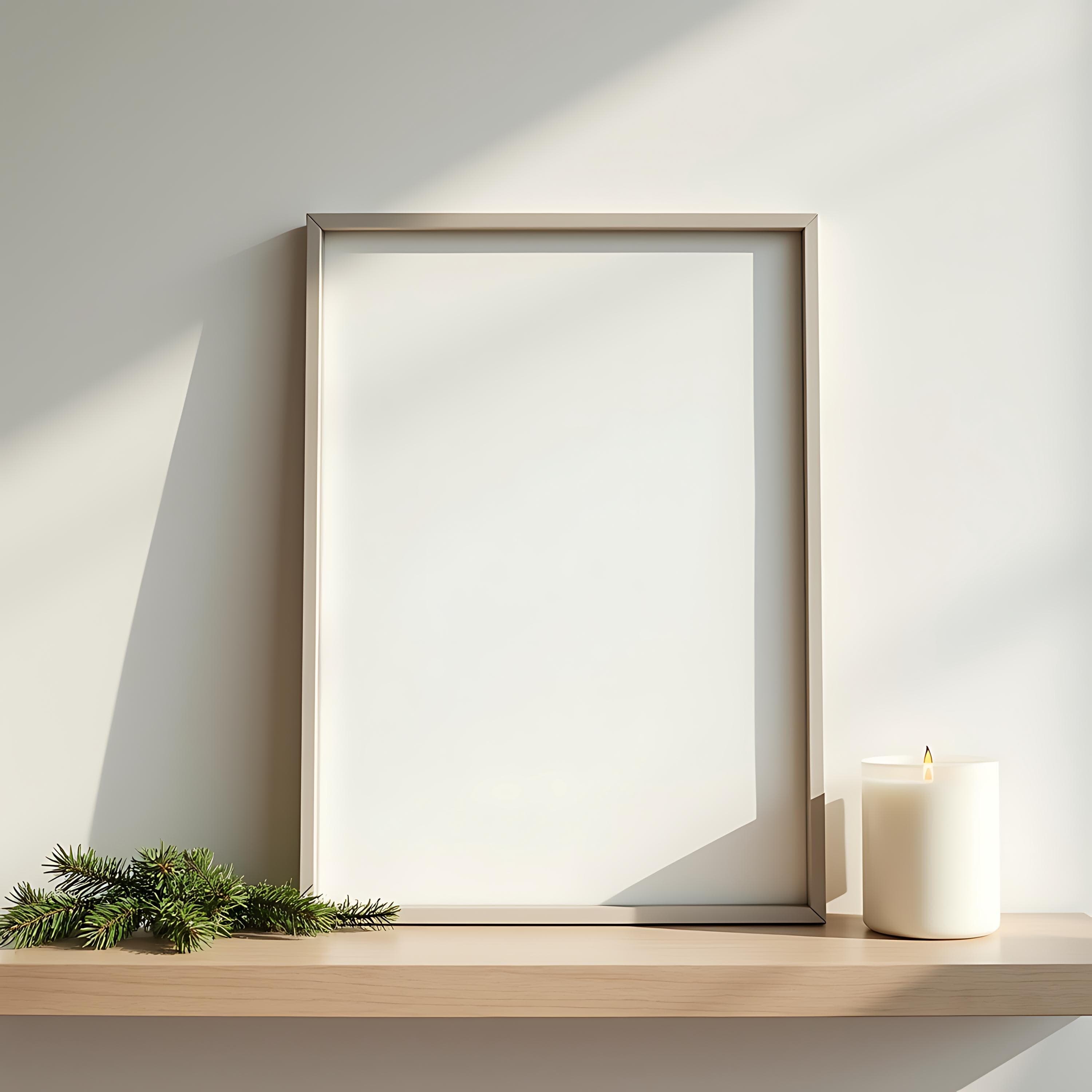Minimalist Holiday Frame Mockup | Christmas Frame Mockup | Art Mockup | Print Mockup | Xmas Mockup | PSD Frame Mockup | Smart Object Mockup