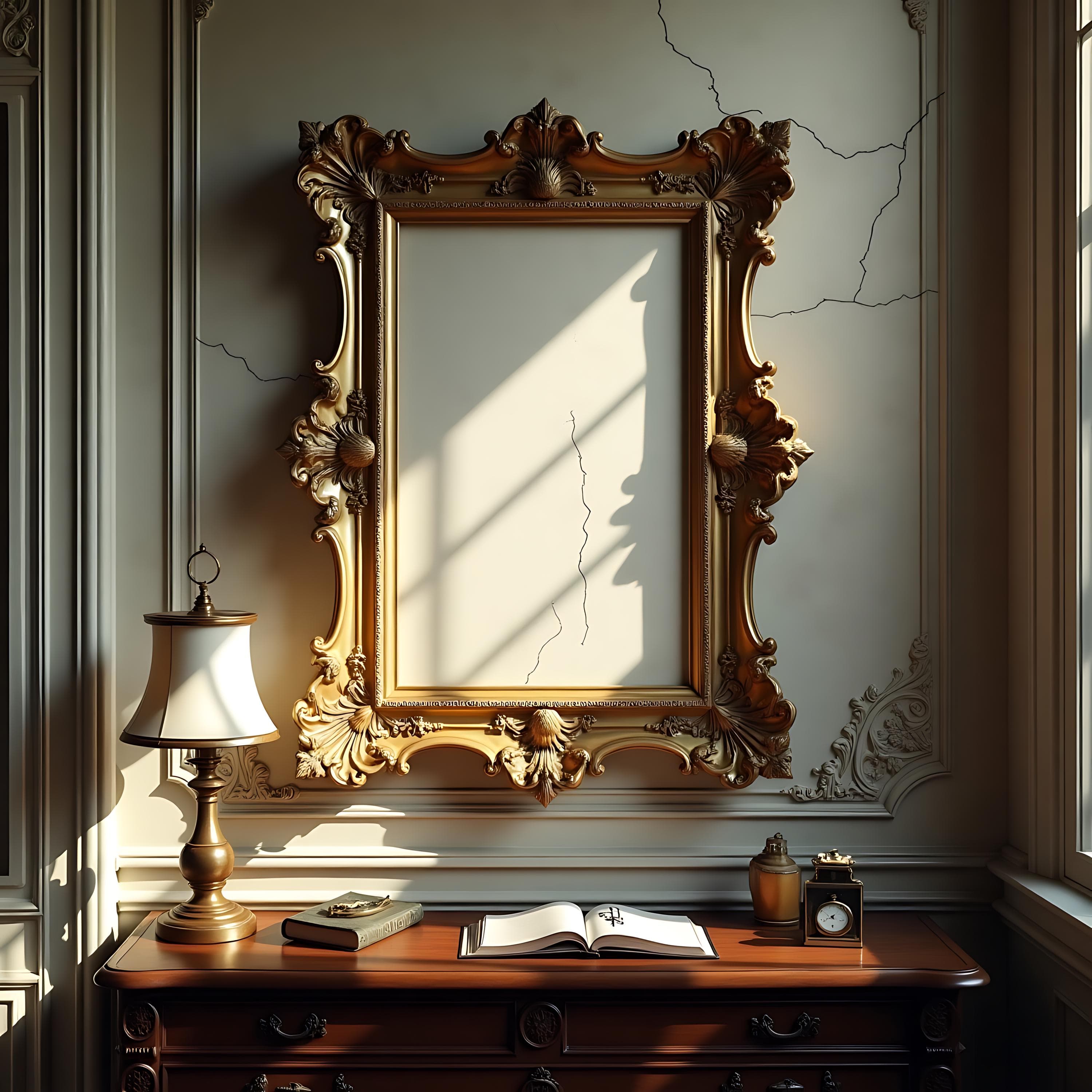 PSD Poster Mockup | Vintage Frame Mockup | Frame Mockup PSD | Dark Frame Mockup | Art Mockup | Poster Mockup | Victiorian Frame Mockup | PSD