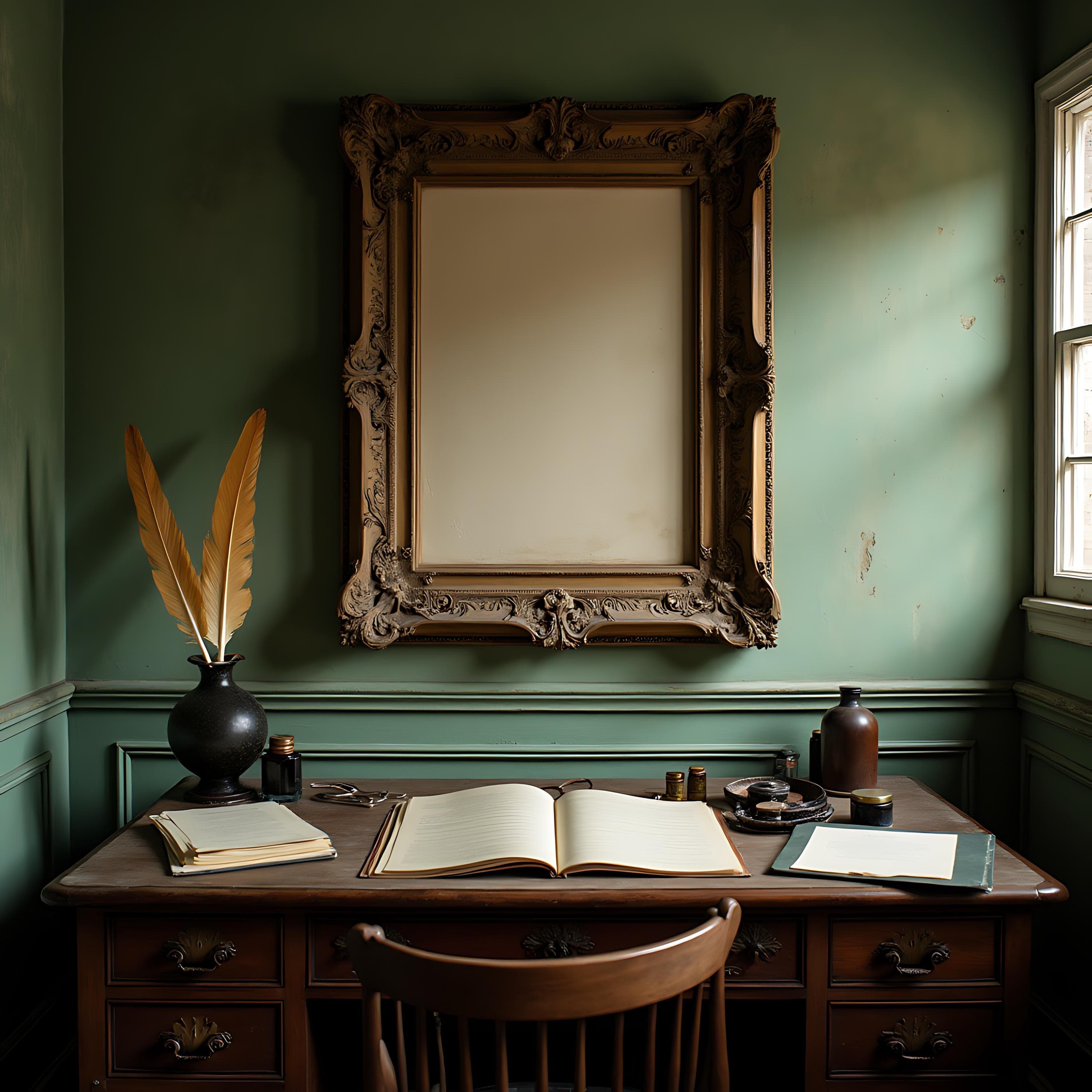 Photorealistic Antique Frame Mockup | Mockup Interior | Frame Mockup PSD | Picture Frame Mockup | Baroque Frame Mockup | Picture Frame PSD |