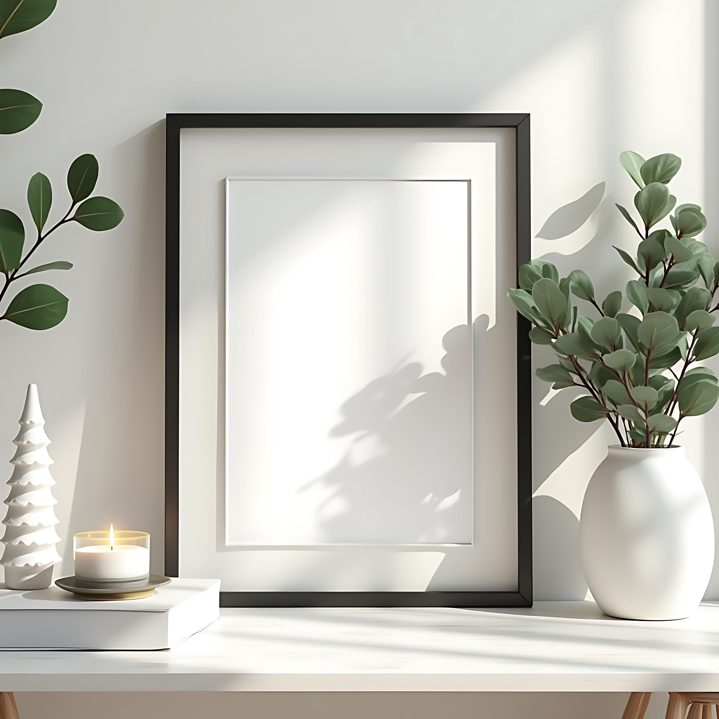 Scandinavian-style Christmas Frame Mockup | Scandinavian Frame | Xmas Frame Mockup | Frame Tempalte | PSD Smart Object | Christmas Mockup |