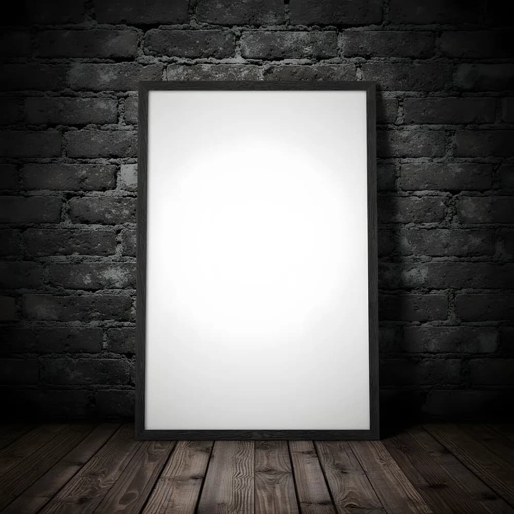 Gothic Black Frame Mockup | Baroque Poster Frame PSD | Single Frame Mockup | Dark Wall Art Frame | Photoshop Frame Display