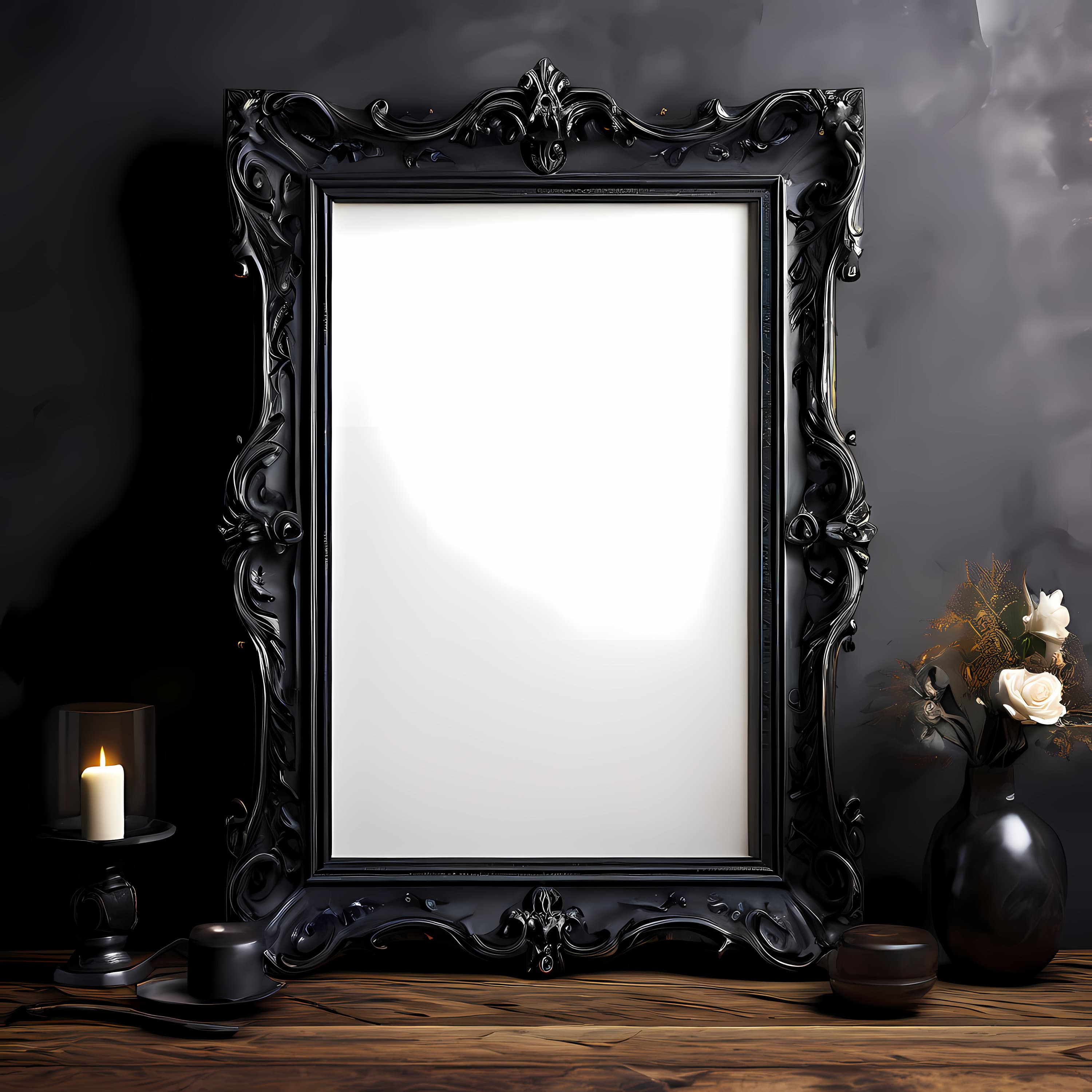 Gothic Wall Art Frame Mockup Black & White | Wall Art | Digital Art | Wall Art Frame | Digital Print | Digital Download | Printable Wall Art - view 2